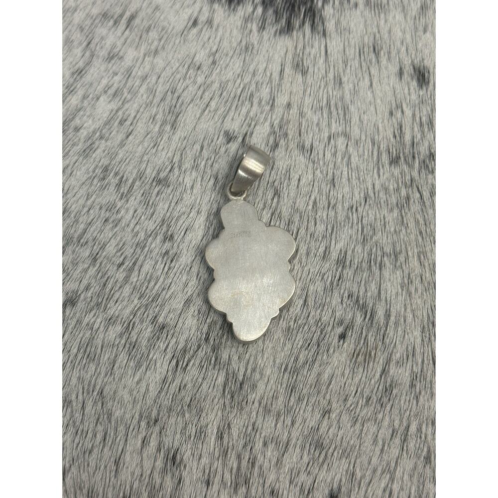 Sterling Silver 2” Blue Ridge Turquoise Multistone Cluster Pendant 6 Stone 925 - Picture 4 of 10